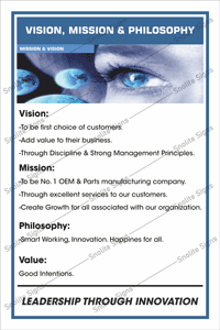 office Vision Mission Poster, Workplace Mission, Vision, and Values