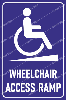 Wheeler Chair Access Ramp Sign Board, Handicap Ramp Signage, Accessible Ramp Sign Board