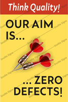 Our Aim Zero Defects Poster in Hindi and English, Quality first poster in Hindi