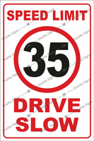 Speed Limit 20 Drive Slow Poster in English