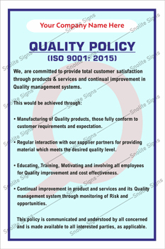 Laminated Quality Posters on international Standards Poster, Quality Management System Poster