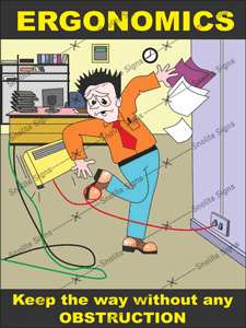 Ergonomics in the Workplace Poster, Workplace Ergonomics Sign Board, Poster