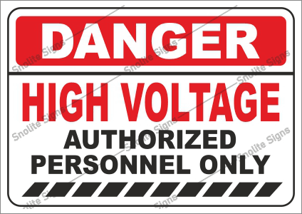Danger High Voltage sign and poster