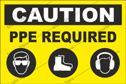 Caution PPE Required Sign Board, Best Safety Posters For industries, Construction Safety Poster, Construction Site Safety Posters