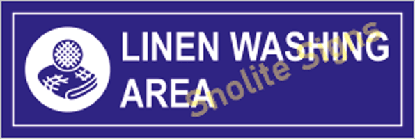Linen Washing Area Sign Board In Hospital & Clinic In Hindi & English, Bilingual Signs In Hospital, NABH Sign Board, NABH Hospital Sign