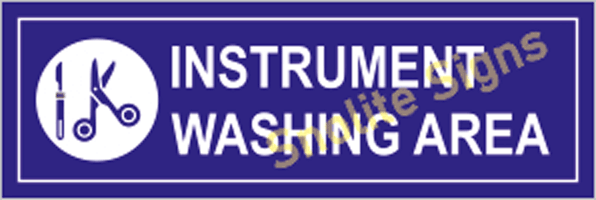 Hospital Instrument Washing Area Sign Board, Hospital Signage Design, Hospital Signage Requirements, Hospital Signage Symbols