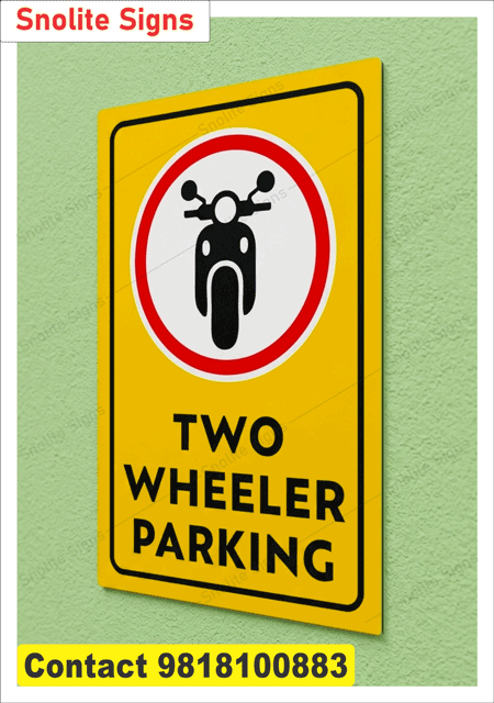 Two Wheeler Parking Signage, Safety Poster