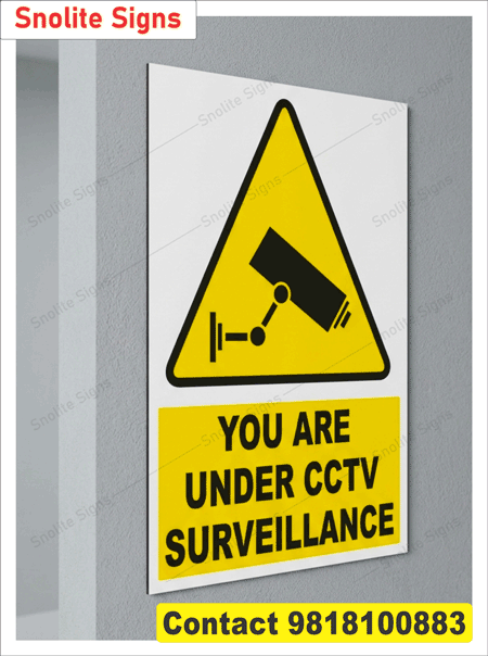 CCTV Poster in Hindi & English, Workplace Safety Poster