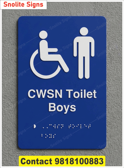 Hospital and clinic Braille boards, Inclusive education signage systems, Custom Braille signage manufacturers in Delhi, Buy CWSN Toilet Braille Signage, Acrylic CWSN Toilet Sign Board Price, Accessible Toilet Signage With Braille 