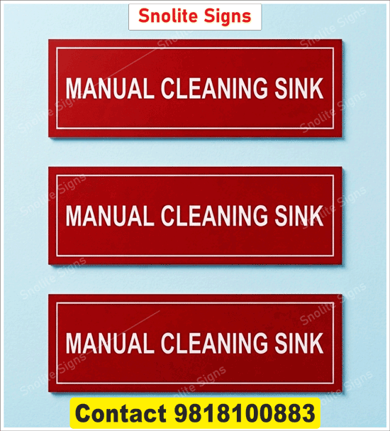 Manual Cleaning Sink Sign Board in Hindi & English, NABH Approved Hospital Signs, List of Healthcare Signage 