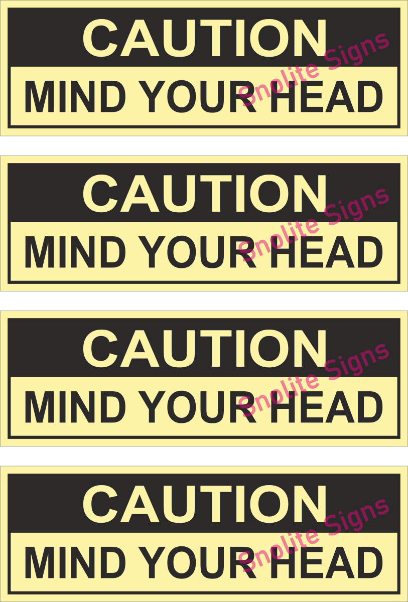 Acrylic Caution Mind Your Head sign, Overhead obstruction signage, Vinyl Fire safety sticker, Watch your head warning signage