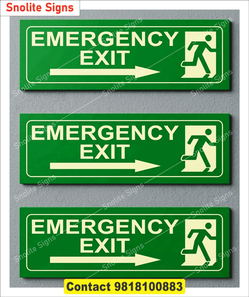 Vinyl Green Photoluminescent Emergency Exit Stair Sign, Acrylic, Glow in the Dark Emergency Exit Staircases Signs, Where to Buy Glow in the Dark Emergency Exit Signs for Stairs, Custom Green Emergency Exit Stair Way Signage Manufacturer