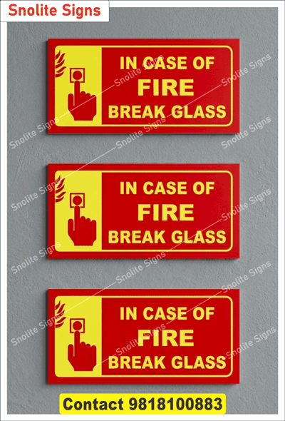 Fire Safety Signage, in Case of Fire Break Glass Sign, Emergency Fire Signs, Fire Alarm Call Point Sign,  Vinyl Fire Safety Stickers, Glow in the Dark Fire Signs, Waterproof Safety Signage, Sunboard Fire Signs