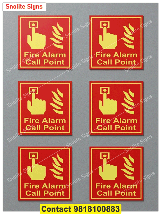 Purchase Glow in the Dark Fire Alarm Call Point Safety Signs, Fire Alarm Call Point Signs for Hospitals, Schools, and Medical Colleges, Vinyl Sticker Fire Alarm Call Point, Auto Glow Manual Call Point, Buy Fire Alarm Sign