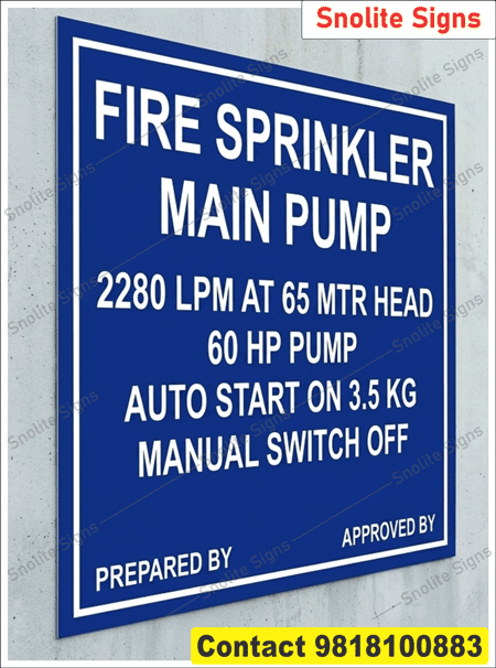 Buy Fire Jockey Pump Signage Board Online, Standard Fire Fighting Pump Room Signage Requirements, Commercial Building Fire Hydrant Pump Room Sign Board, Safety Signs for Fire Pump Room, Fire Jockey Pump Signage Clear Specifications