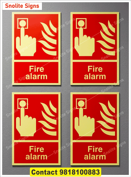Fire Alarm Sign for Office & Factory, Construction Site Fire Safety Signage Sticker, Fire Alarm Call Point Sign Board for Hospital, Emergency Fire Alarm Sticker for Commercial Workplace, Vinyl Fire Mcp Safety Sign Sticker Dealer Near Me