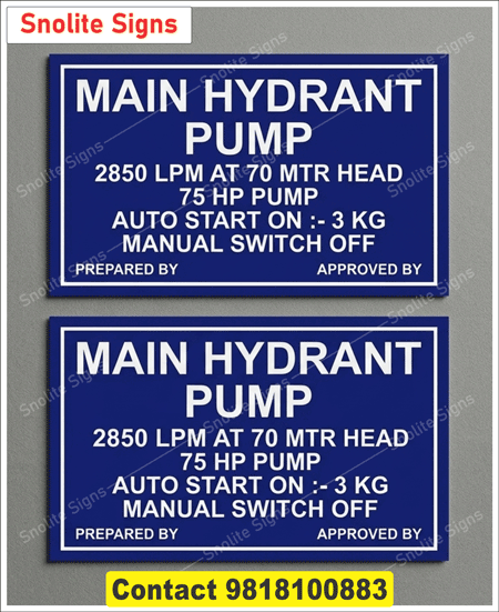 Purchase ACP Emergency Fire Pump Signage, Diesel Driven Fire Pump Sign, Buy Industrial Emergency Fire Pump Safety Sign Board, Fire Hydrant System Pump Room Signage Glow-In-The-Dark Emergency Fire Pump Instruction Sign