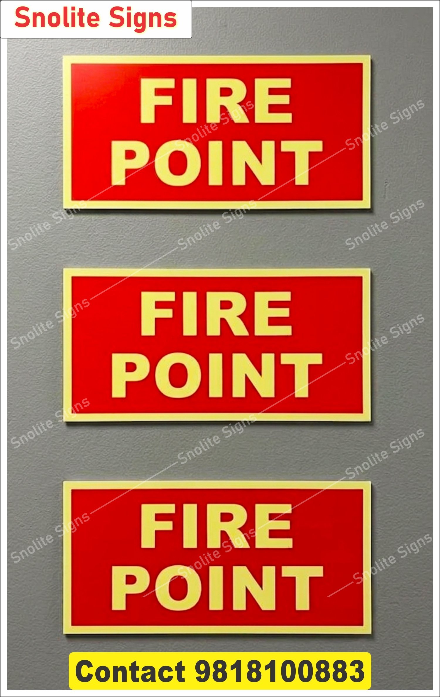 Order Now  Red Fire Point Sign Board in Chandigarh, Glow in Dark Fire Point Safety Stickers, Industrial Fire Point Signage for Factory and Hospital, Fire Point Sign Board - High-Visibility Red Safety Signage for Offices