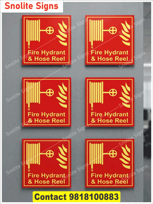 Buy Fire Hydrant and Hose Reel Safety Sign Sticker, Glow in the Dark Fire Hose Reel Signage Board, Weatherproof Pvc Vinyl Fire Hydrant Signs, Photoluminescent Fire Hose Reel Sign