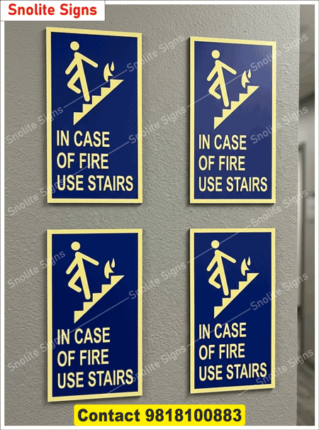 Wholesale Bilingual Fire Evacuation Signage | Factory Direct Rates, Bulk Fire Safety Signs for Commercial Buildings, Emergency Fire Exit Signage, Radium Sticker Acrylic Sign Board for Commercial Buildings