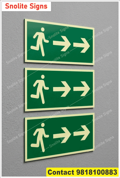 Glow in the Dark Running Man Exit Sign, Self Adhesive Vinyl Emergency Exit Stickers, Commercial Building Fire Safety Exit Signs, Hospital and Healthcare Facility Safety Exit Signs, Warehouse and Factory Fire Exit Signages