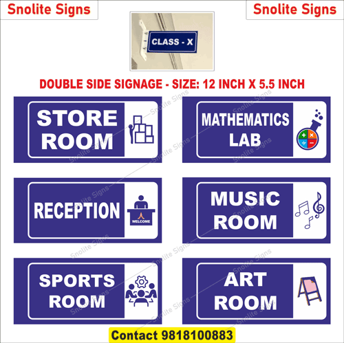 Buy Store Room Signage for School, Mathematics Lab Sign Board Manufacture, Reception Signs for School Building, Music Room Class Room Nameplate, Sports Room Sign Board for Primary School, Art Room Door Nameplate for Prep School Signage
