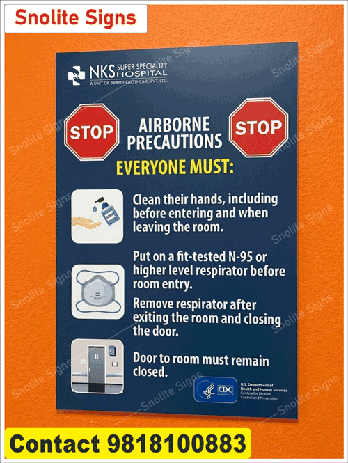 Buy CDC Airborne Precautions Sign Printable, Hospital Isolation Signs Airborne Precautions Poster, Transmission Based Precautions Signage Hospital, Airborne Isolation Room Sign Board, List of Hospital Signage and Symbols, Hospital Signage.