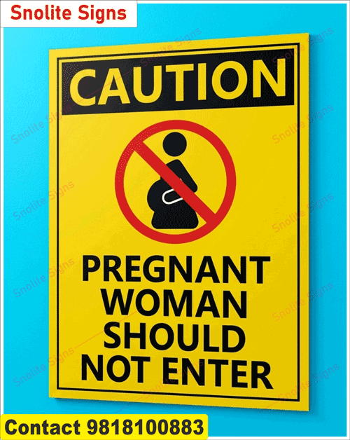 Buy Pregnant Woman Should Not Enter Hospital Sign, Buy NABH Hospital Caution Sign Pregnant Woman Should Not Enter, Yellow Restriction Sign for Pregnant Individuals Hospital, Radiology Room Pregnancy Warning Door Sign, NABH Signs for Hospital 
