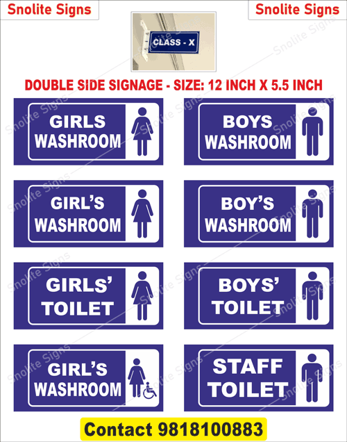 Buy Class I–XII School Name Plates Online, School name plates lowest price, Washroom signs, Toilet signage, School signage, Classroom name plates, Girls washroom sign, Boys washroom sign, Staff toilet sign, Handicapped girls washroom sign