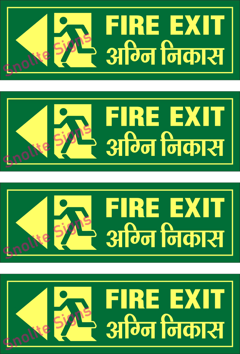 Buy Glow in Dark Sun Board Fire Exit Sign in Hindi, Wall Mounted Fire Exit Signage, Fire Exit Signs for Sale
Buy Fire Exit Sign Online
